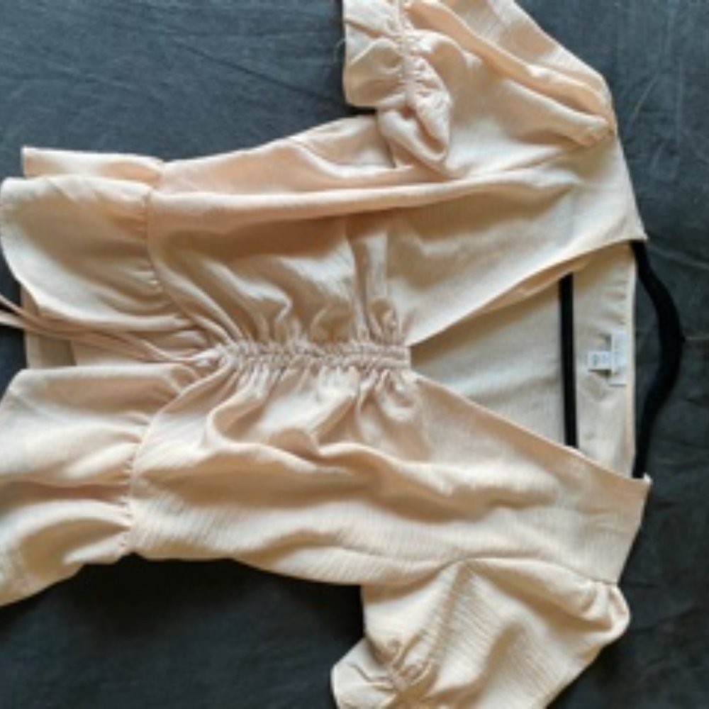 Topshop Ruched top in shell pink